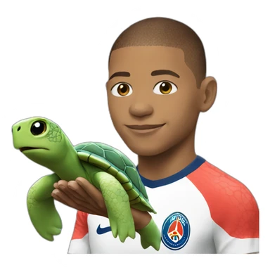mbappe with turtle sticker