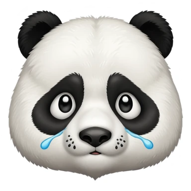 Sad panda with a tear sticker
