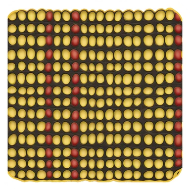 A black and red rectangle with a medium sized yellow circle in the middle sticker
