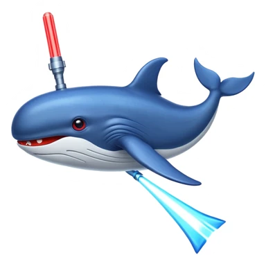Une baleine avec un sabre laser rouge sticker
