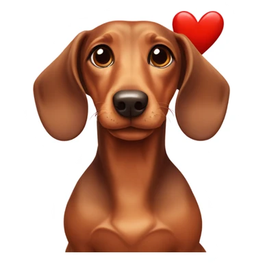Dachshund with a heart sticker