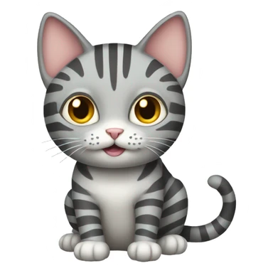 Striped grey cat sticker