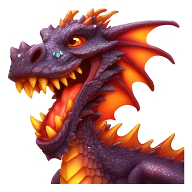 Dragon with diamond head that spits lava sticker