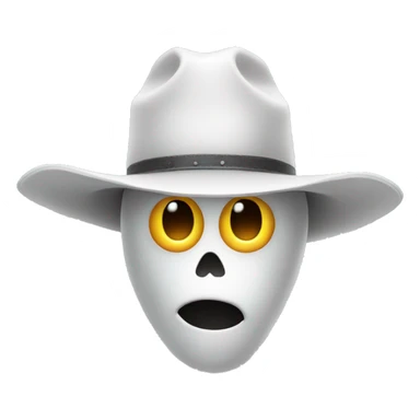 Ghost wearing cowboy hat sticker