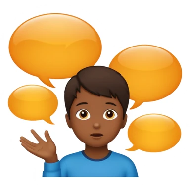 child silhouette with two speech bubbles in different languages sticker