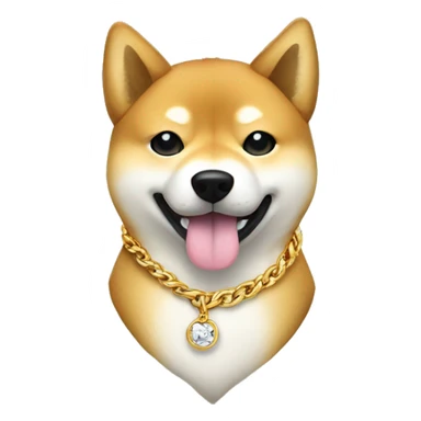 Shiba inu in a gold chain necklace  sticker
