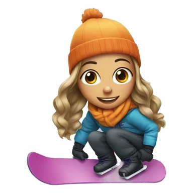 Girl on a snowboard sticker