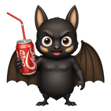 black bat drinkig soda sticker