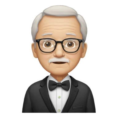 old man with bowtie, jacket and glasses sticker