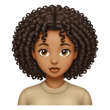 black girl with curly hai sticker