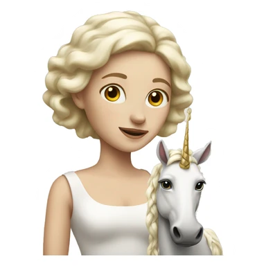 white lady with unicorn sticker