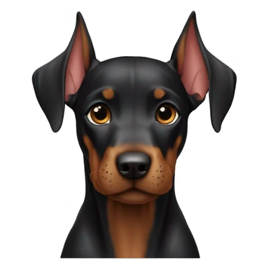Doberman miniatura negro bebé sticker