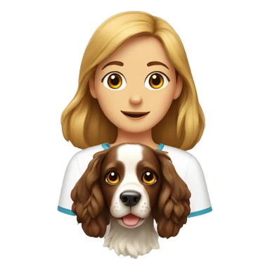 spaniel and girl sticker
