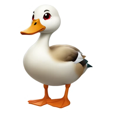 Duck playing in snow with red eyes sticker