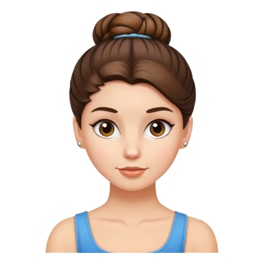 white girl with  brunette hair in bun sticker