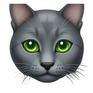 dark gray cat with green eyes sticker