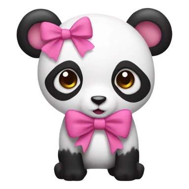 pink panda with bow sticker