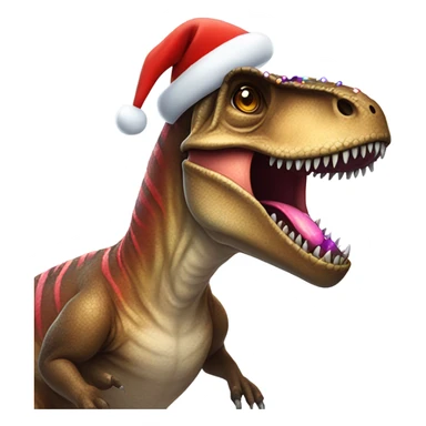 T. rex Christmas sticker