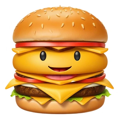 emoji with tongue out eating burger and fries sticker