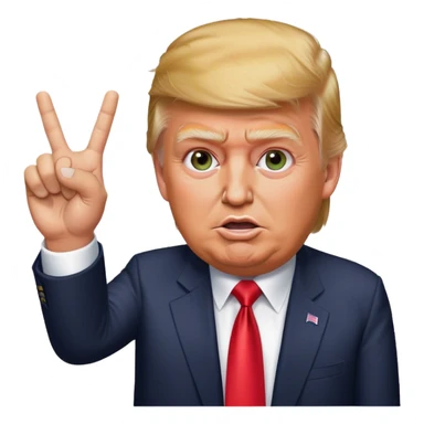 Donald  Trump shows victory with one hand hyperrealistic sticker
