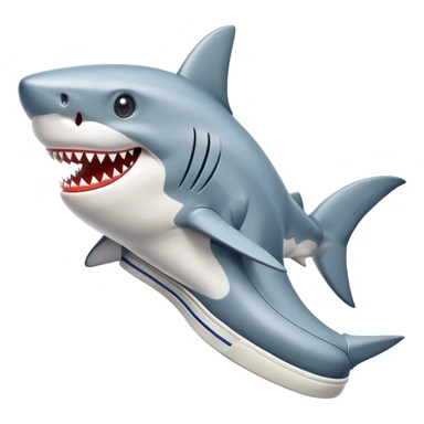 a shark with a sneaker sticker