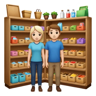 2 grown characters + small shop sticker