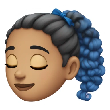Ariana sleeping with blue curly ponytail sticker