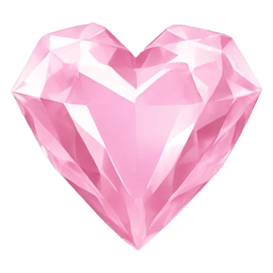 Diamond light pink heart sticker