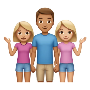 A guy in the center who hold hands to two other gurls sticker