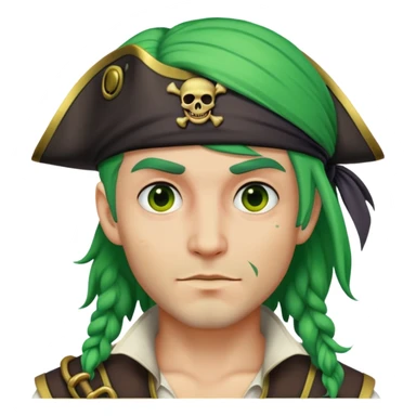 Pirate green hair male sticker