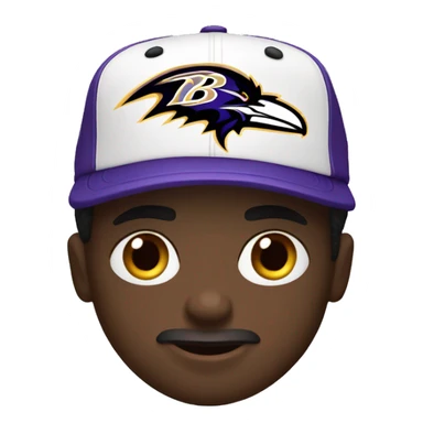 Black guy wearing Baltimore ravens hat sticker