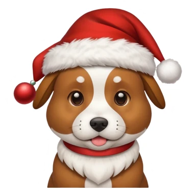 Dog with Christmas hat on sticker