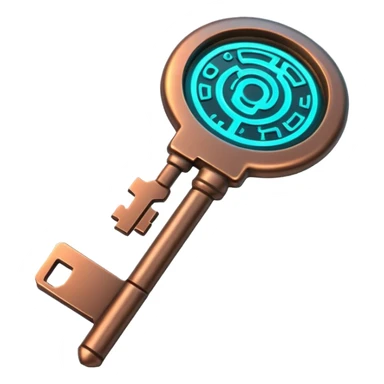 cyber neon bronze key sticker