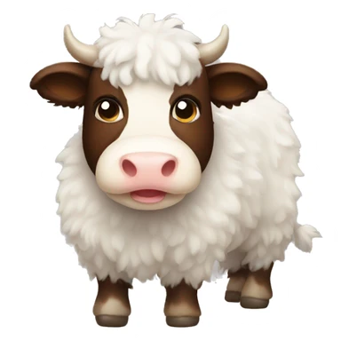 Fluffy cow sticker