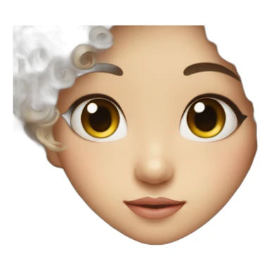 Cute asian girl long eye lashes and curly hair sticker