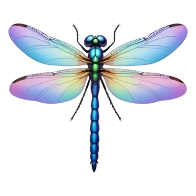 Peaceful Dragonfly change color  keep  black background  sticker
