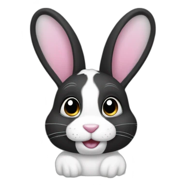 Black and white bunny sticker