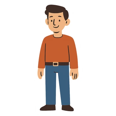 flat toon style man sticker