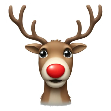 reindeer with a red nose sticker