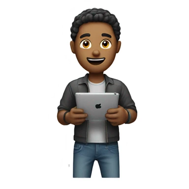 Man playing video game on ipad sticker