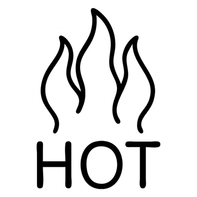 hot icon, stylized, simple, clear symbolism sticker