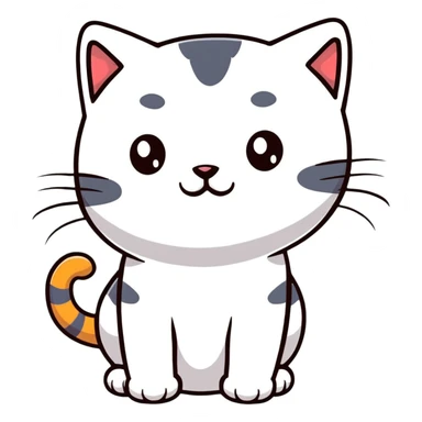 cute playful cat sticker