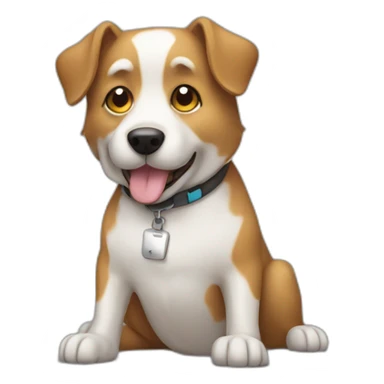 dog typing in keyboard sticker