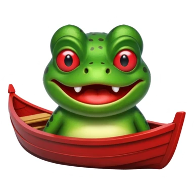 Angry frog on a boat sticker