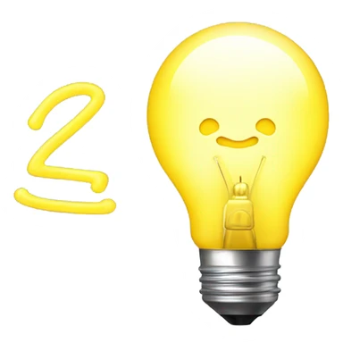 Cute yellow light bulb + ₩ sticker