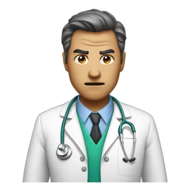 Doctor with angry face sticker