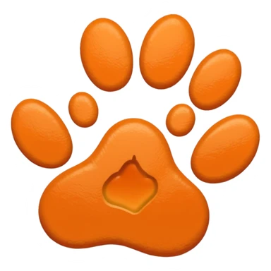 a pastel orange pawprint sticker