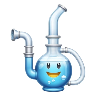 glass water pipe emoji style, with water inside sticker