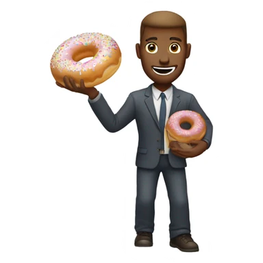 White man dunking a donut  sticker