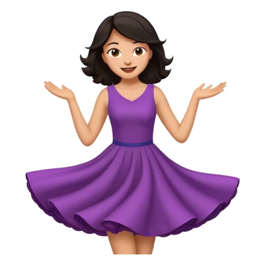 Dark hair women twirling sticker
